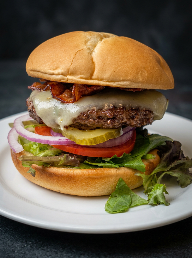 High Roller Bacon Burger.