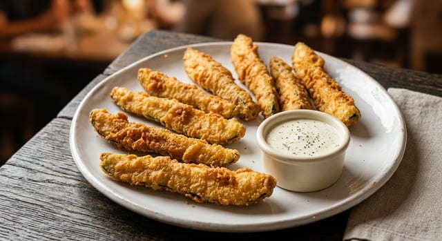 Straight Flush Fried Zucchini.