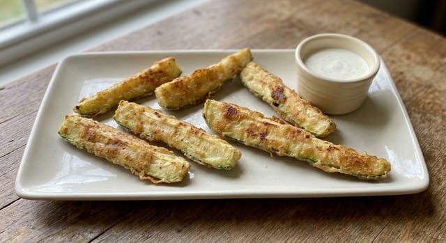 Straight Flush Fried Zucchini.